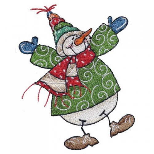 Файл вышивки Радостный снеговик