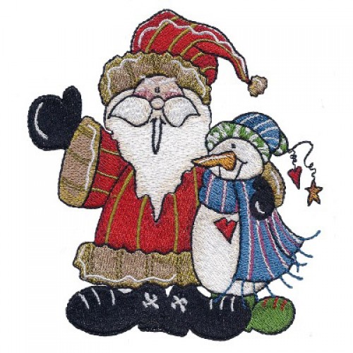 Файл вышивки Санта и снеговик