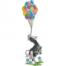 Корова с воздушными шариками
