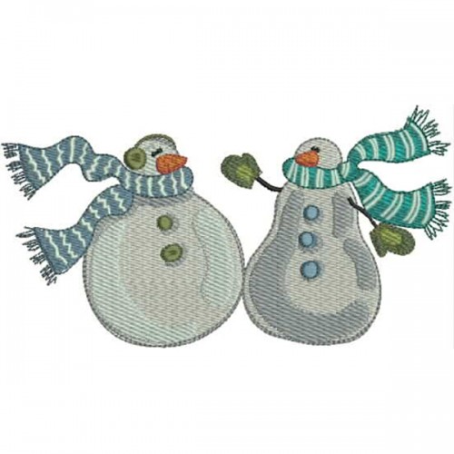 Файл вышивки Два снеговика в шарфах 1