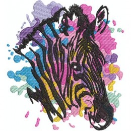 Зебра с цветным фоном