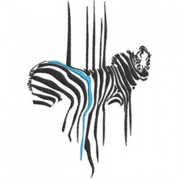 Зебра с голубой полосой