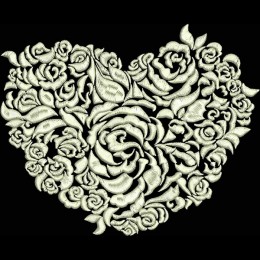 Сердце из шелковых роз