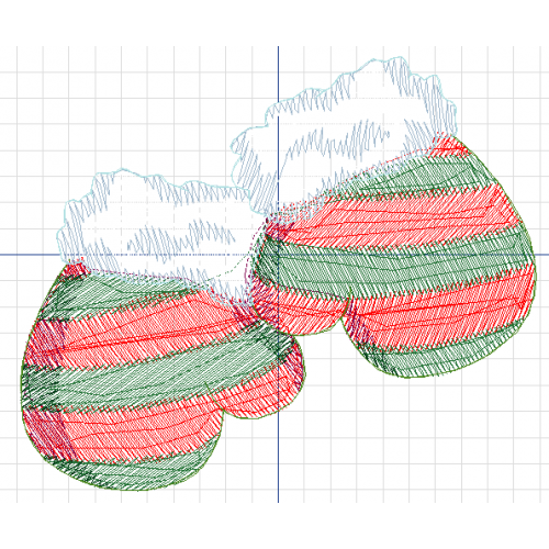 Файл вышивки варежки на рождество