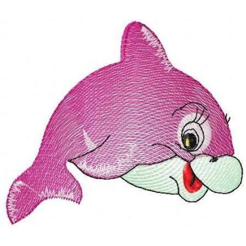 Файл вышивки розовый дельфин