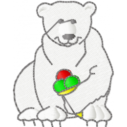 Белый медведь с мороженным