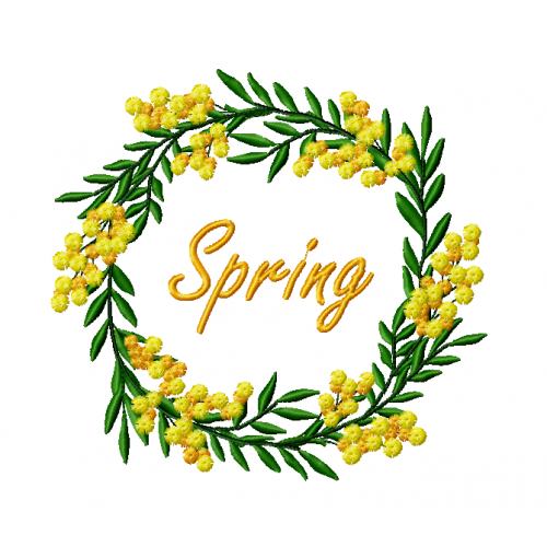 Файл вышивки Венок мимозы Spring