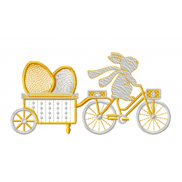 Пасхальный кролик на велосипеде