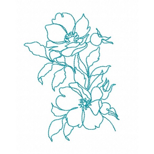 Файл вышивки ЦВЕТЫ ЛИНИЯ