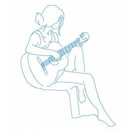 Файл вышивки Девушка с гитарой 