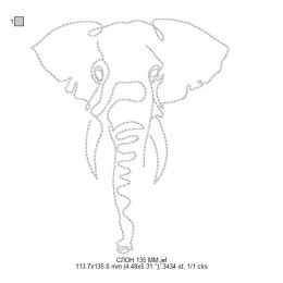 Файл вышивки СЛОН ЛИНИЯ