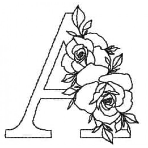 Файл вышивки Буква "А" с розами