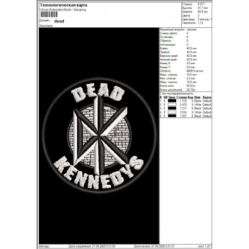 Файл вышивки dead kennedys