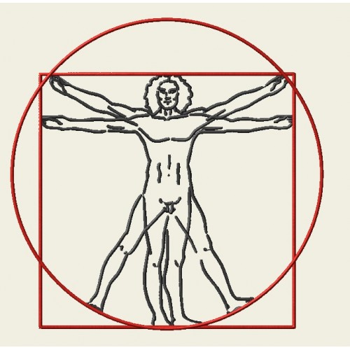 Файл вышивки «Витрувианский человек»