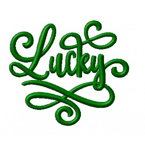 Файл вышивки Надпись Lucky