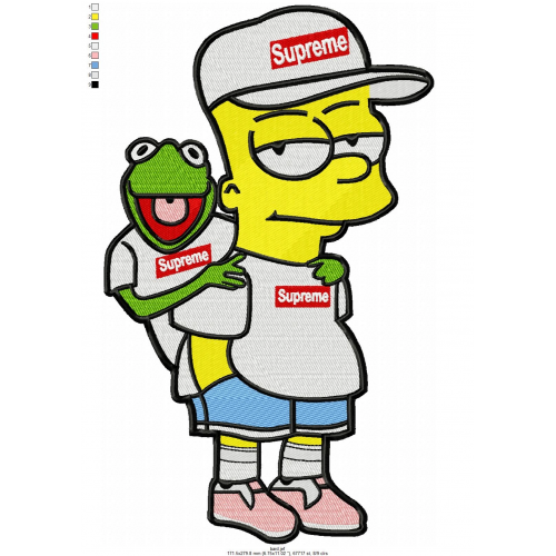 Файл вышивки Bart Simpson x Supreme / Барt Симпсон