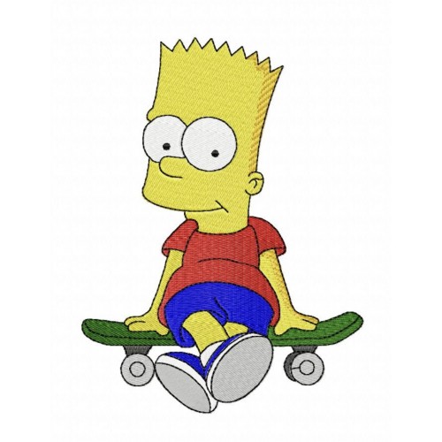 Файл вышивки Барт Симпсон на скейте