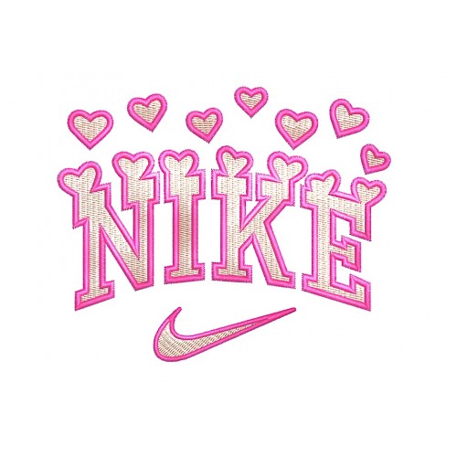 Файл вышивки Nike hearts logo / Найк с сердечками