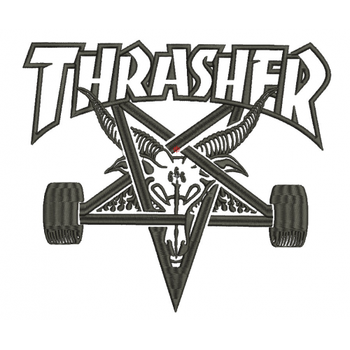 Файл вышивки Thrasher skateboarding - Трешэр скейтбординг