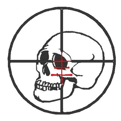 Файл вышивки Череп / оптический прицел