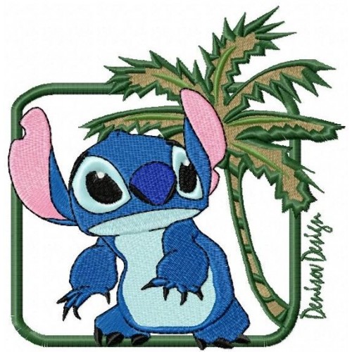 Файл вышивки Стич с пальмой в рамке / Stich 6