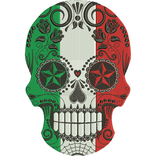 Файл вышивки Calaca mexicano Череп в мексиканском стиле