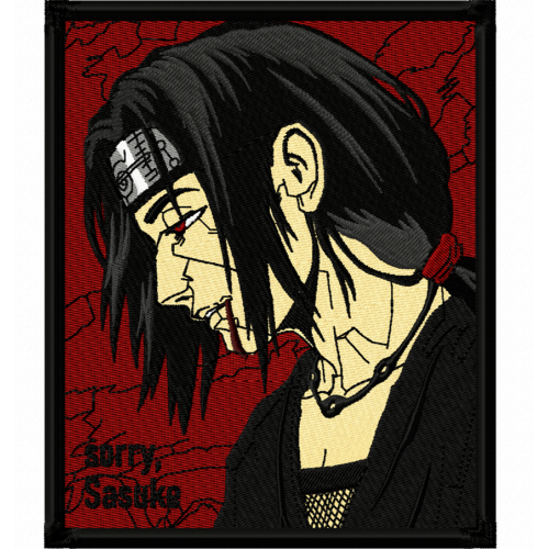 Файл вышивки Itachi Sorry Sasuke Итачи аниме