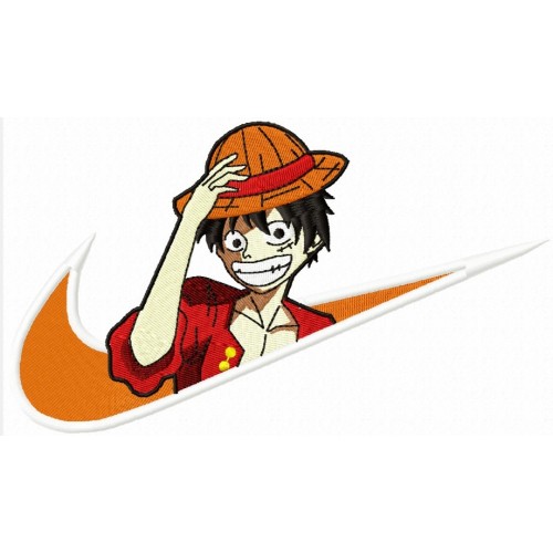 Файл вышивки Luffy swoosh аниме луффи найк 2