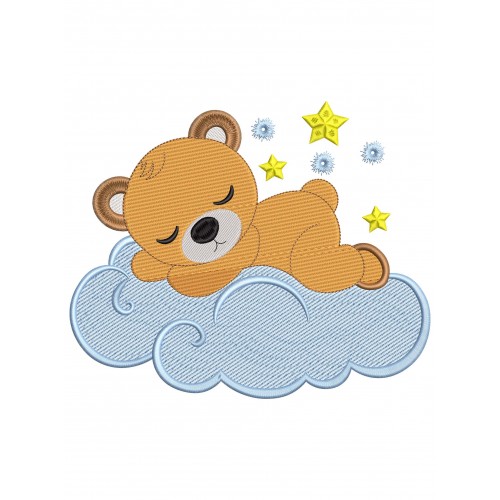Файл вышивки Мишка на облачке 17 см