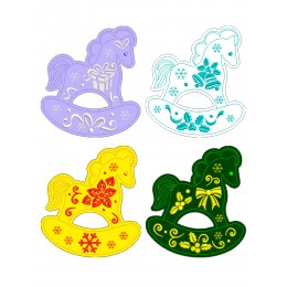 Новогодняя елочная игрушка Лошадка 4 варианта