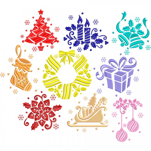 Файл вышивки 9 Новогодних мини дизайнов