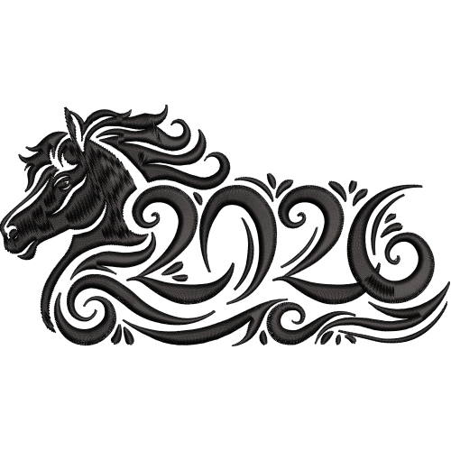Файл вышивки 2026 год Лошади 2 вариант