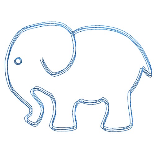Файл вышивки Слон Scribble stitch 2