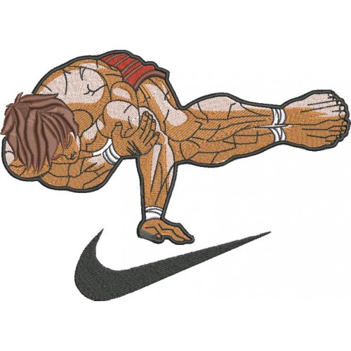 Файл вышивки Баки Ханма и Найк/ Baki Hanma Pose and Nike