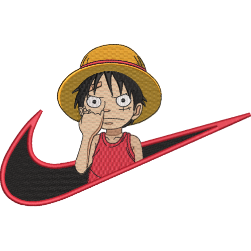 Файл вышивки Monkey D Luffy. Anime One Piece/ Аниме Ван Пис. Луффи Nike