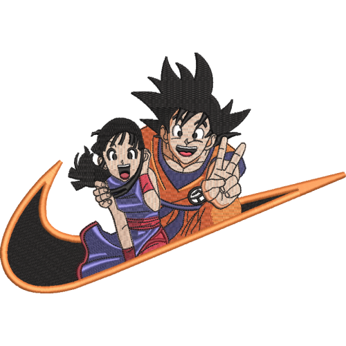 Файл вышивки Goku And Chichi, Dragonball/ Гоку и Чичи. Аниме Драгонбол. Жечужина Дракона Nike