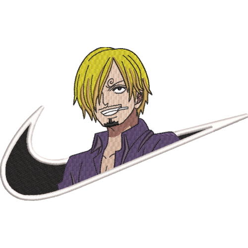 Файл вышивки Sanji, Anime One Piece/ Санжи из Аниме Ван Пис Nike