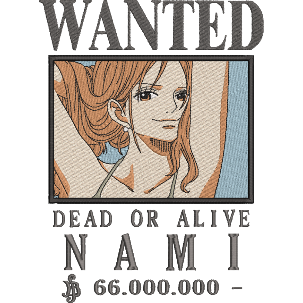 Скачать вышивку Wanted Nami, One Piece/ Постер-Розыск Нами. Аниме Ван Пис  по цене 300 ₽ - купить на сайте Эмбротека