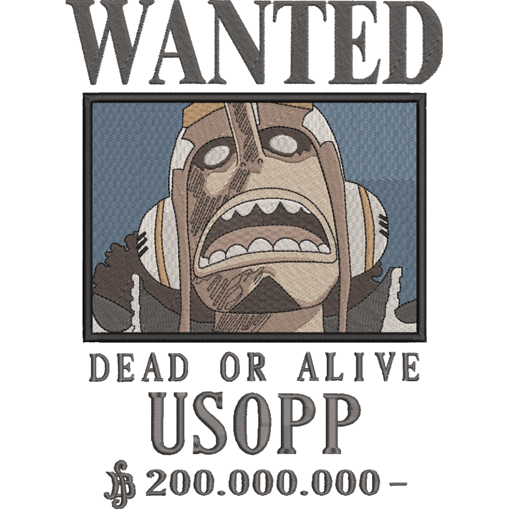 Скачать вышивку Usopp Wanted, One Piece/ Постер Розыск Усоп. Ван Пис Аниме  по цене 300 ₽ - купить на сайте Эмбротека