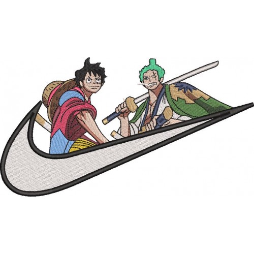 Файл вышивки Зоро и Луффи Найк/ Zoro and luffy swoosh nike