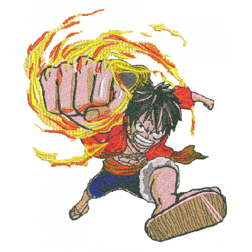 Файл вышивки Luffy puño de fuego