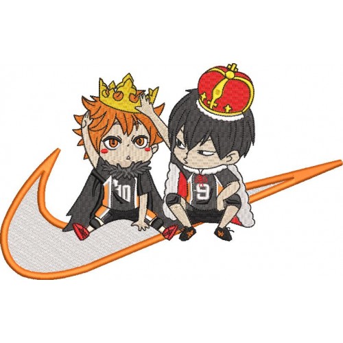 Файл вышивки Nike Hinata and Tobio/ Хината и Тобио из Аниме Волейбол