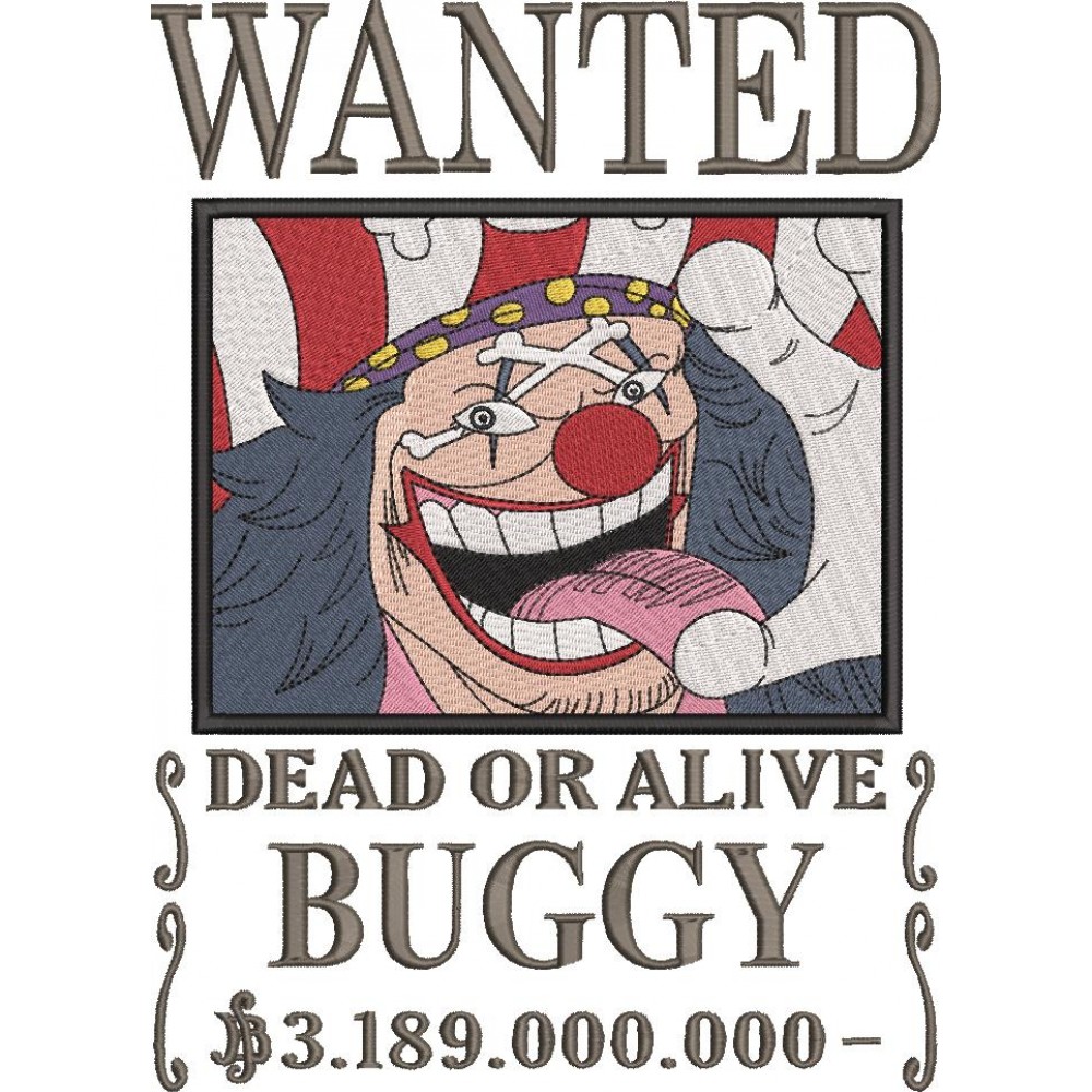 Скачать вышивку Постер Розыск Багги. Ван Пис/ Wanted Buggy, Anime One Piece  по цене 350 ₽ - купить на сайте Эмбротека