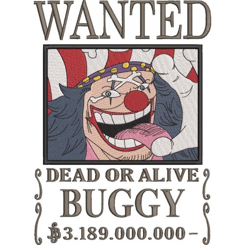 Файл вышивки Постер Розыск Багги. Ван Пис/ Wanted Buggy, Anime One Piece