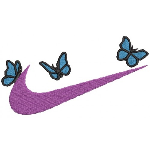 Файл вышивки Nike swoosh x butterfly