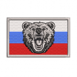 Файл вышивки Медведь Триколор РФ