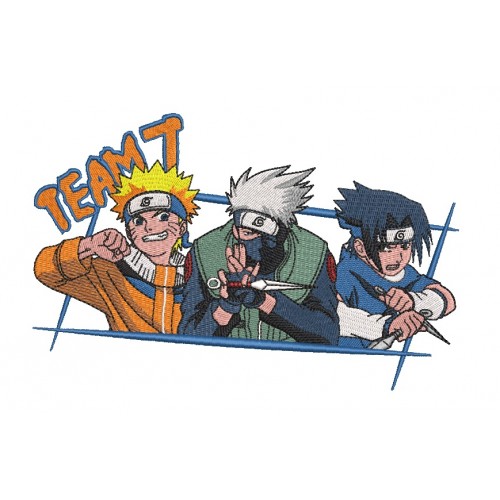 Файл вышивки NARUTO Team7, Sasuke, Kakashi / Наруто, Какаши, Саске