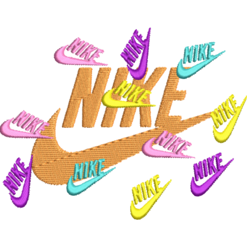 Файл вышивки Nike разноцветный