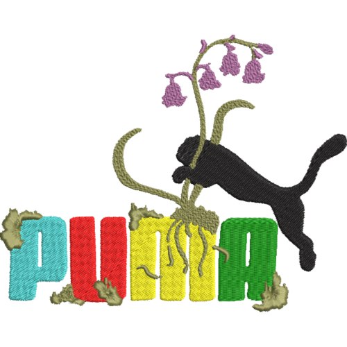 Файл вышивки Puma Flower