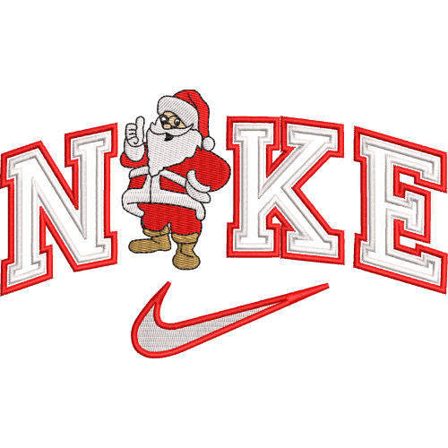 Файл вышивки Найк Санта Клаус Дед Мороз Рождество Новый год / NIKE Santa Claus  Christmas New Year